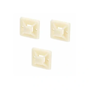 CTC AB20N-FIX Adhesive Natural Cable Tie Bases With Fixing Hole 20mm x 20mm - Pack of 100 1 2
