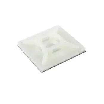 CTC AB28N-FIX Adhesive Natural Cable Tie Bases With Fixing Hole 28mmx28mm - Pack of 100 1