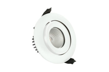 Integral LED ILDLFR92C001 Luxfire Fire Rated Tiltable Downlight – IP65 430lm 6W 3000K 30° – Matt White