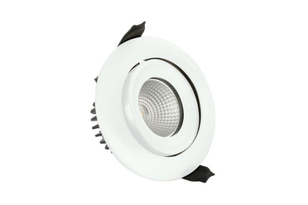 Integral LED ILDLFR92C001 Luxfire Fire Rated Tiltable Downlight – IP65 430lm 6W 3000K 30° – Matt White