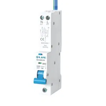 Live Electrical 10kA RCBO 20A Curve B Type A 30mA 1P+N