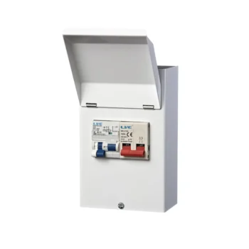 Live Electrical LEVB440-MS 4 way Metal Enclosure Type A 40A Double Pole RCBO and DP 100A Main Switch 1