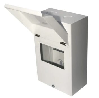 Live Electrical EMCU2-A Live Electrical 2 Way Empty DIN Rail Metal Enclosure With Lid EMCU2-A