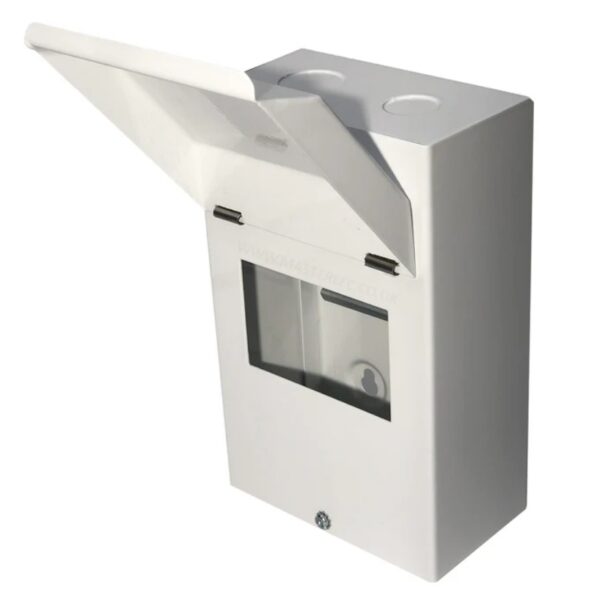 Live Electrical EMCU2-A Live Electrical 2 Way Empty DIN Rail Metal Enclosure With Lid EMCU2-A