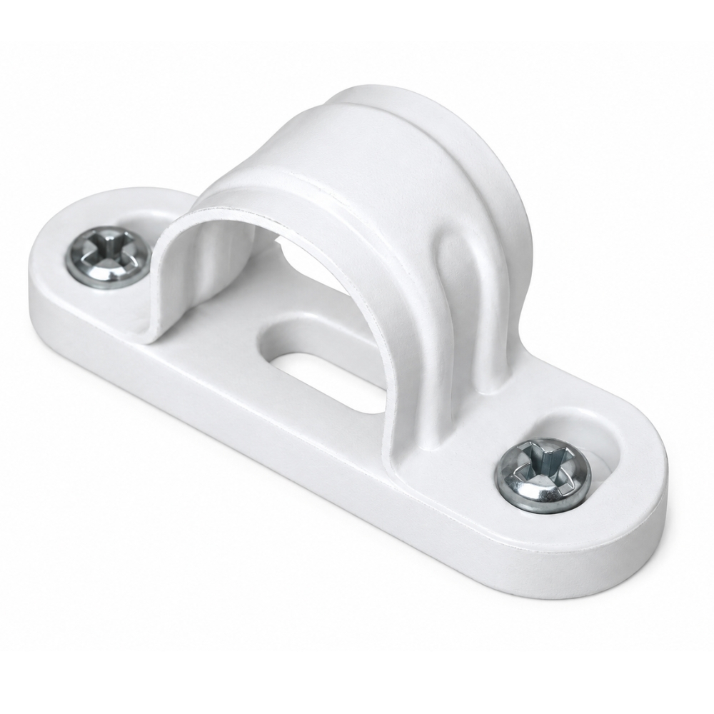 25mm Steel Spacer Bar Saddles White 1 25mm Steel Spacer Bar Saddles White