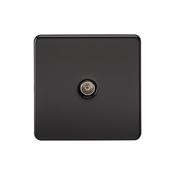Knightsbridge SF0100MB Black Screwless Non-Isolated TV Outlet