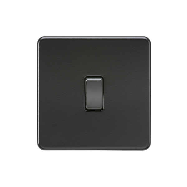 Knightsbridge SF2000MBB 10AX 1 Gang 2 Way Switch - Matt Black