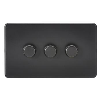 Knightsbridge SF2193MBB 3G 2 Way Matt Black Screwless LED Dimmer