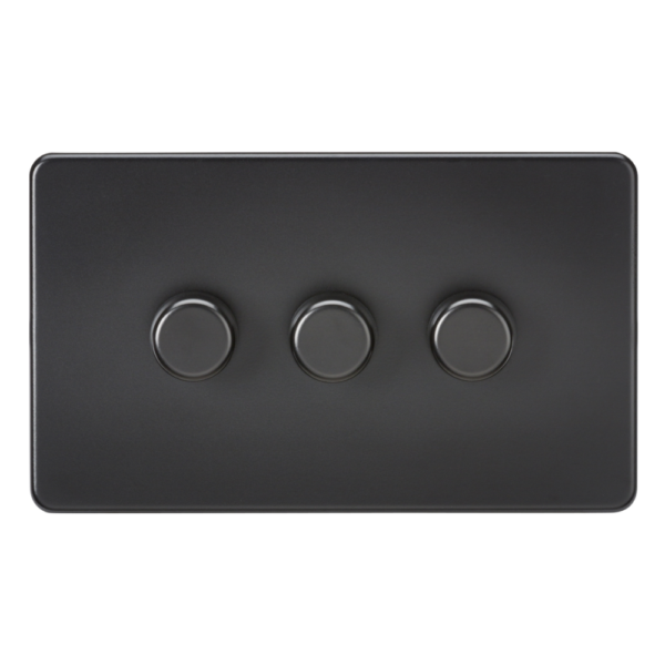 Knightsbridge SF2193MBB 3G 2 Way Matt Black Screwless LED Dimmer