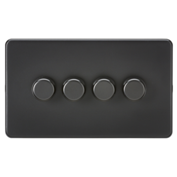 Knightsbridge SF2194MBB 4G 2 Way Matt Black Screwless LED Dimmer