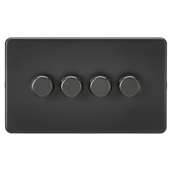 Knightsbridge SF2194MBB 4G 2 Way Matt Black Screwless LED Dimmer