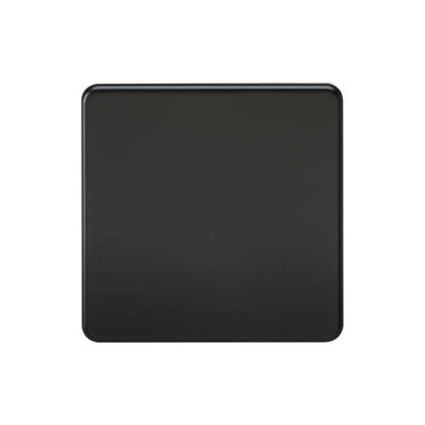 Knightsbridge SF8350MB 1 Gang Matt Black Screwless Blank Plate
