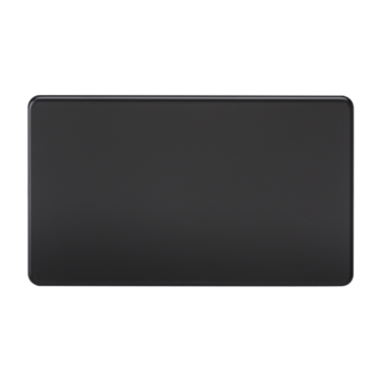 Knightsbridge SF8360MB Matt Black Screwless Double Blank Plate