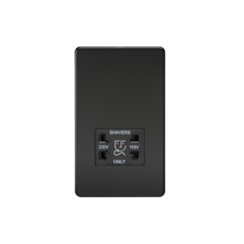 Knightsbridge SF8900MB Dual Voltage Screwless Black Shaver Socket