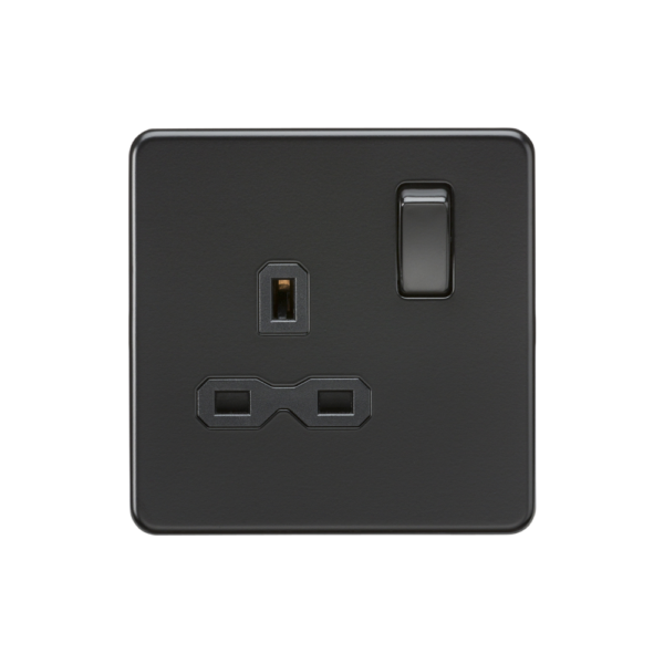 Knightsbridge SFR7000MBB 13A 1 Gang Screwless Switched Socket