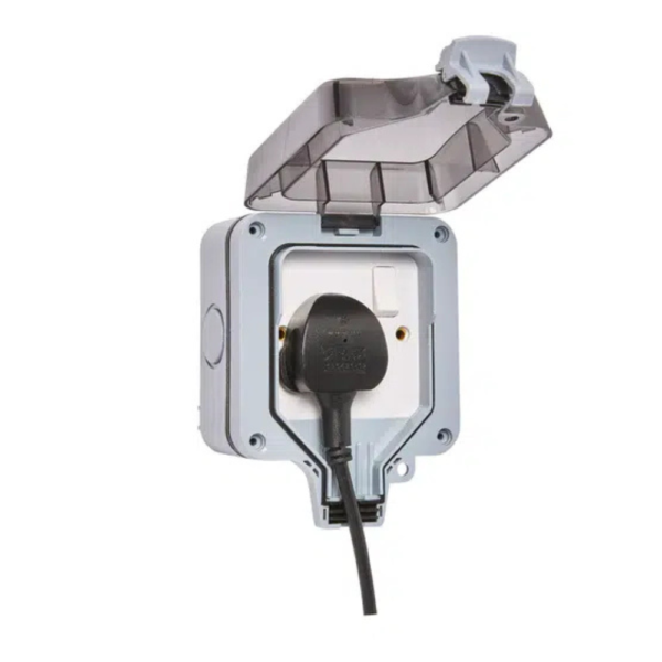 Forum ZN-38865 IP66 13A Single Outdoor Switched Socket - Grey