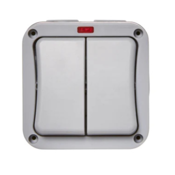 Forum ZN-38867 2 Gang 2 Way IP66 Outdoor Switch - Grey