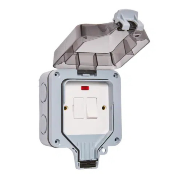 Forum ZN-38870 13A IP66 Grey Outdoor Fused Spur with Neon Indicator.