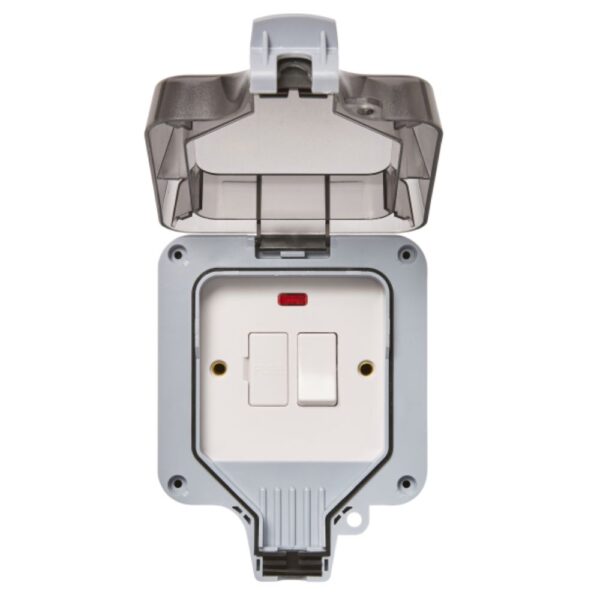 Forum ZN-38870 13A IP66 Outdoor Fused Spur with Neon - Grey