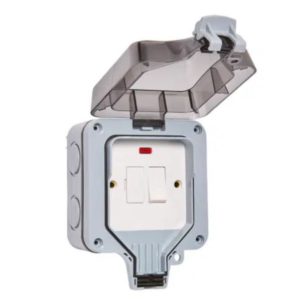 Forum ZN-38870 13A IP66 Grey Outdoor Fused Spur with Neon Indicator.