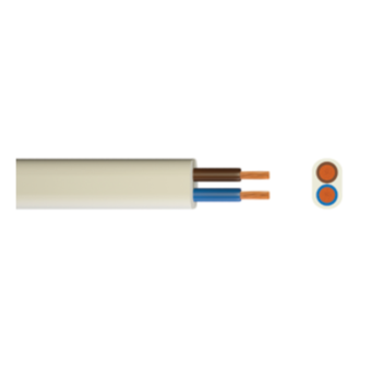 2 Core 0.75mm Flat Flexible PVC Cable 2192Y - 1m