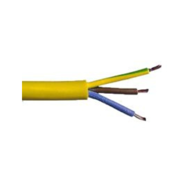 Arctic Grade Flexible PVC Cable 3 Core 1.5mm Yellow - 100 metres
