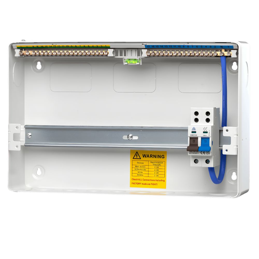 WCED | WME22/MS100 | 100A Main Switch Consumer Unit | 20 Way 2 Durable 20 Way Metal Main Switch Consumer Unit for Reliable Distribution