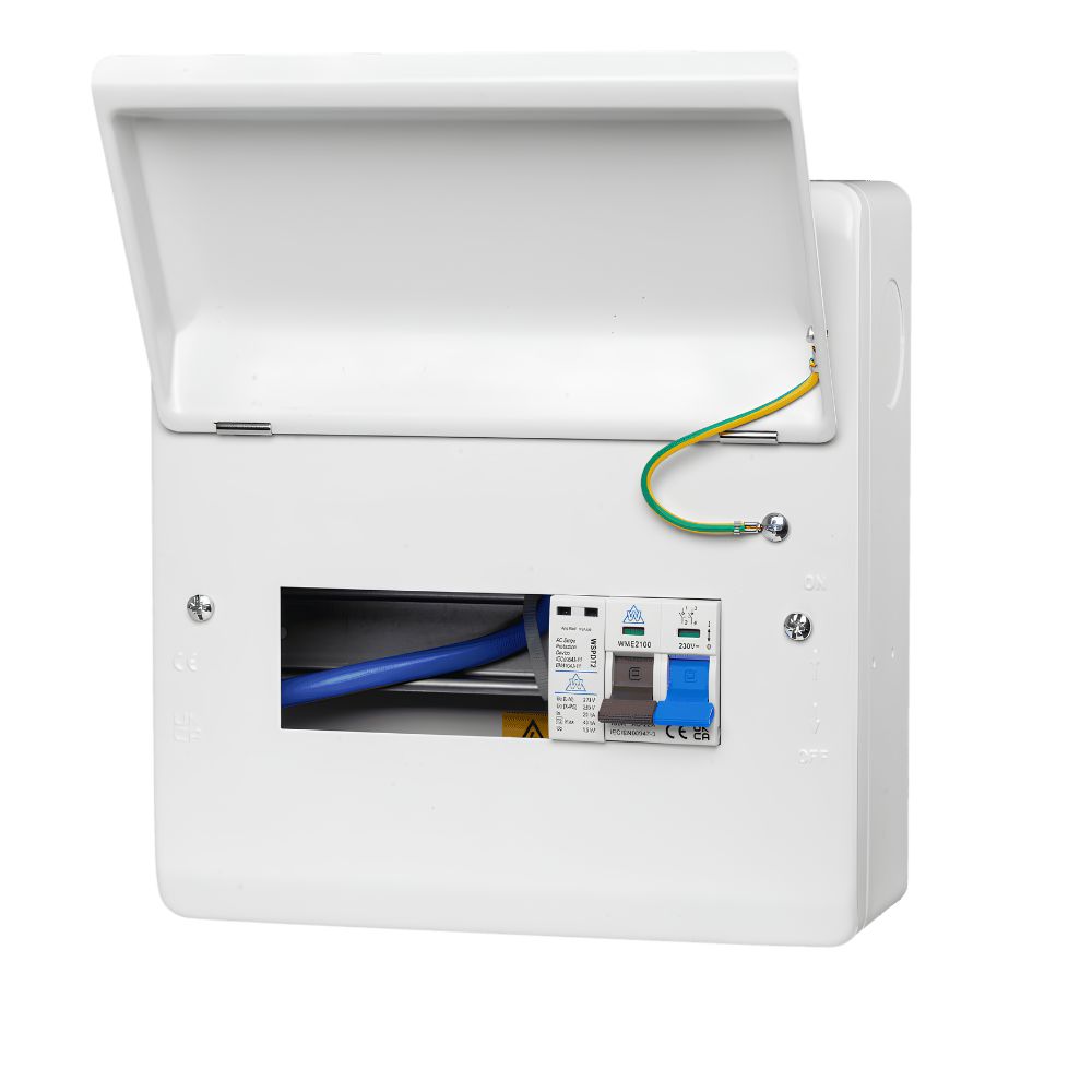 WCED | WME08/SP | SPD Consumer Unit | 5 Way 1 WCED 5 Way SPD Metal Consumer Unit