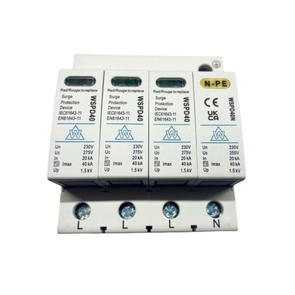 WCED Whitecliffe WSPD440 20kA/40kA 3P+N Type 2 SPD Surge Protection Device