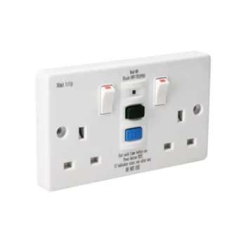 Axiom WRCDSSK2 Axiom RCD Twin Switched Socket with Two Earth Terminals - 13A