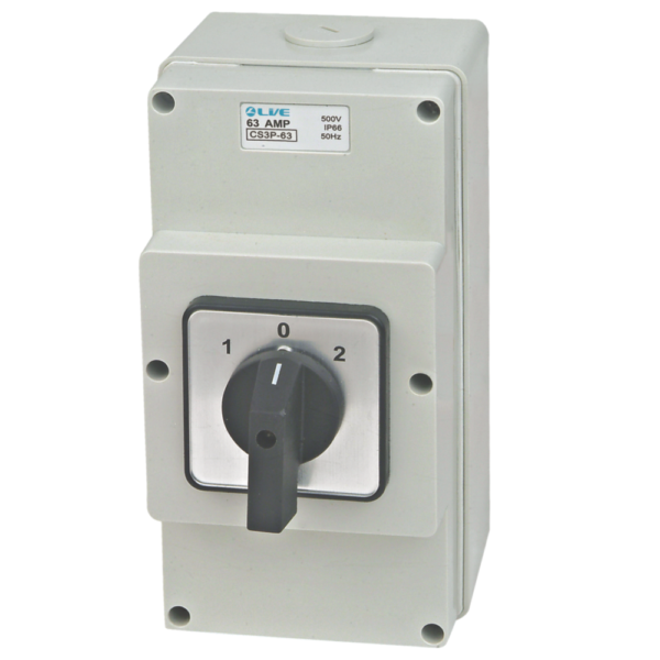 Live Electrical CS3P63 3 Pole 63A Changeover Switch