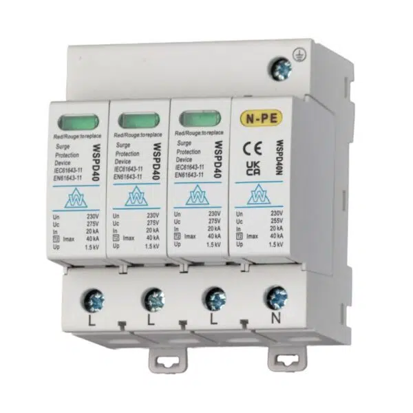 WCED Type 2 20kA/40kA 3P+N Surge Arrestor with Metal Enclosure