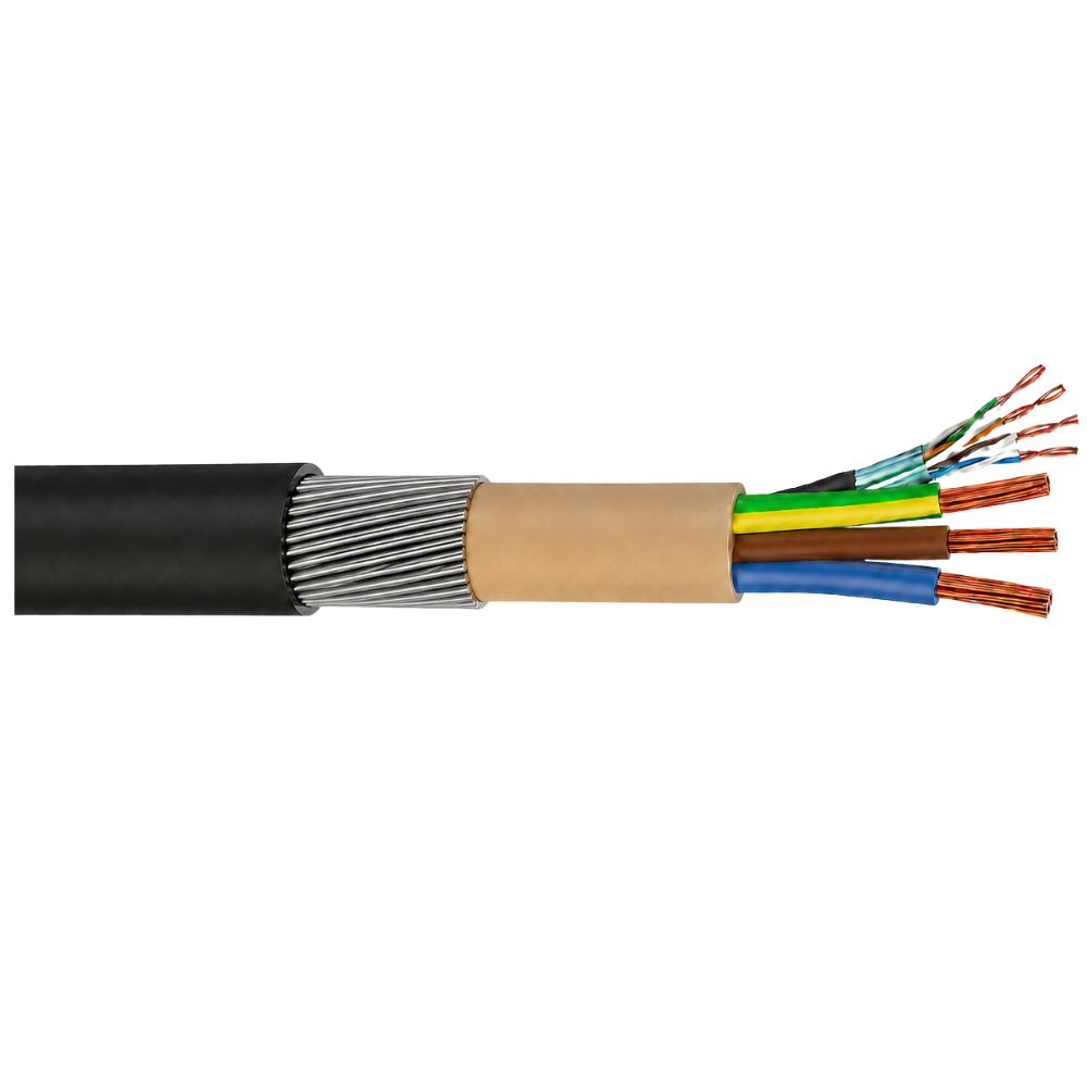 Doncaster Cables | EV Ultra Cable | 3 Core | 6mm | SWA | Cat5e FTP | Per Metre 1 EV Ultra 3 Core 6mm SWA Cable