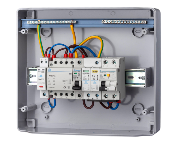 PME / PEN Fault Detection WPEPME08/SP/C32 IP65 Unit 12 Mod c/w C32 RCBO /4P63A contactor SPD & PME Relays