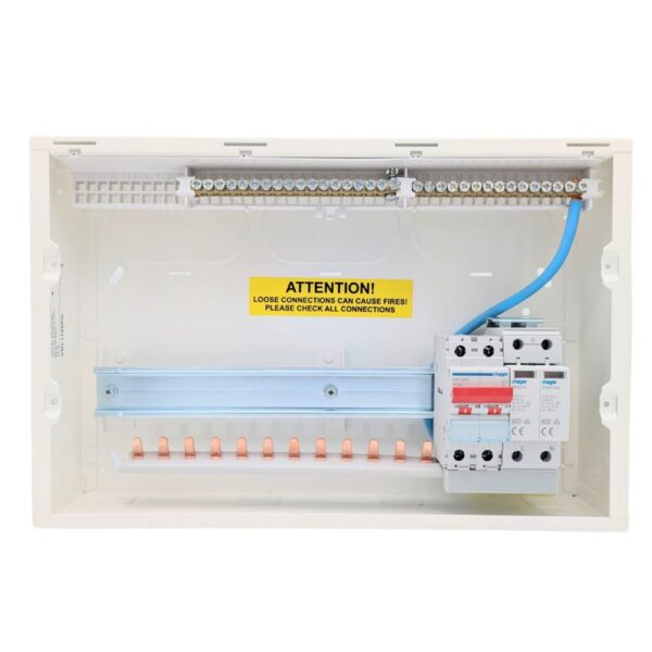 Hager VML108SPD 8 Way Main Switch SPD Consumer Unit - Open Front