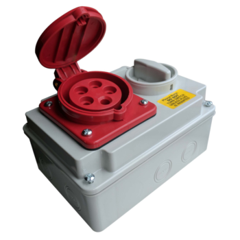 Deligo 4ILS415-16 Industrial 4 Pin Socket with Interlocking Switch - 415V 16A IP44