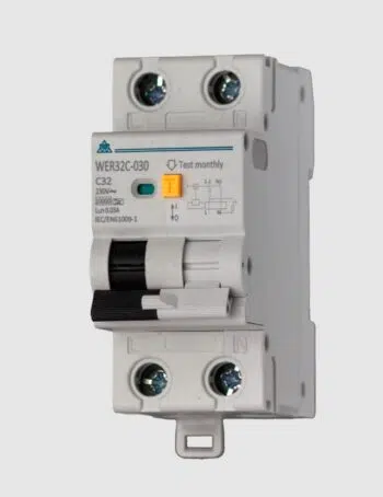 WCED WER06C-030 WCED Double Pole Type A 30mA RCBO Curve C - 6A