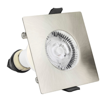 Integral ILDLFR70D008 Evofire Fire Rated IP65 Satin Nickel LED GU10 Square Downlight
