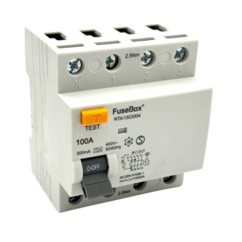 Fusebox RTA1003004 100A 4 Pole 300mA Type A RCD