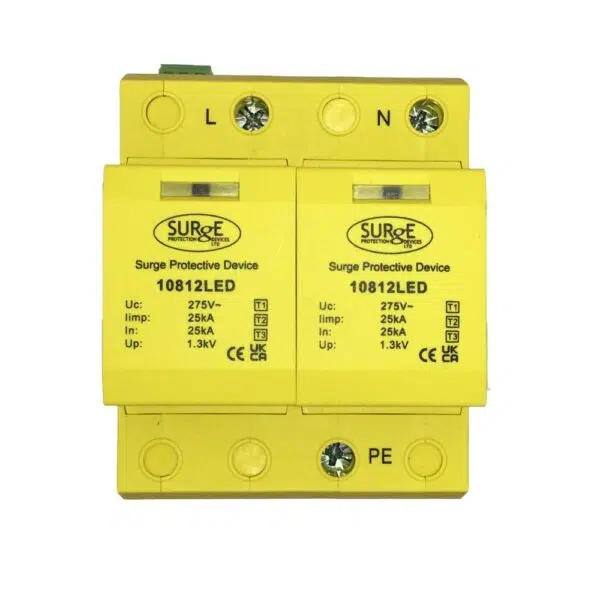 Surge Devices 10812/LED Type 1+2+3 50kA Single Phase SPD with All/Full Mode Protection & LED Indication
