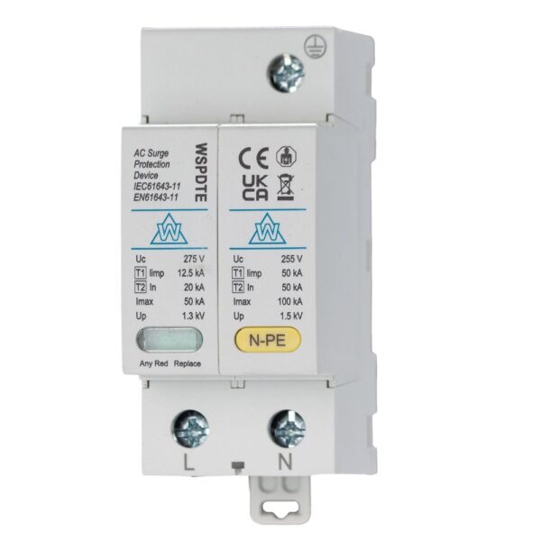 WCED WSPDTE-2 2 Pole 2 Module Type 1+2 Combined SPD Surge Protection Device