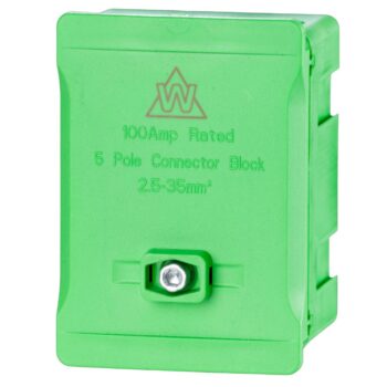 WCED WTB5-GN Single Pole 100A Terminal Block - Green
