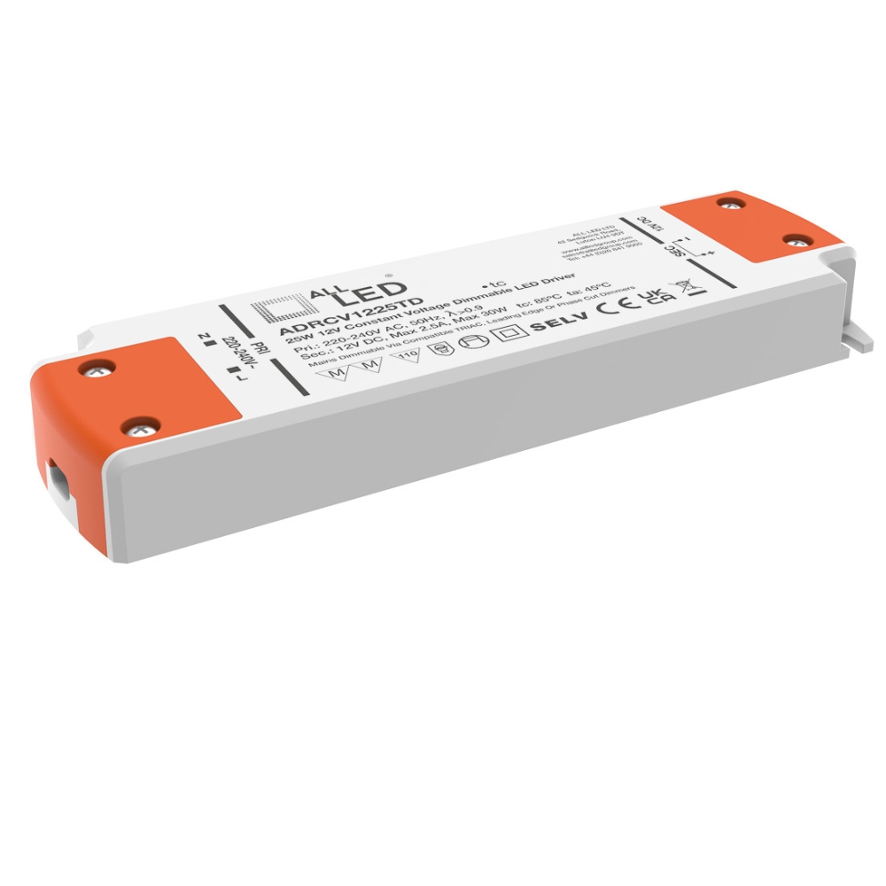 ALL LED | ADRCV1225TD | 12V TRIAC Dimmable Constant Voltage LED Driver | 25W 1 ALL LED ADRCV1225TD 12V 25W Dimmable Driver