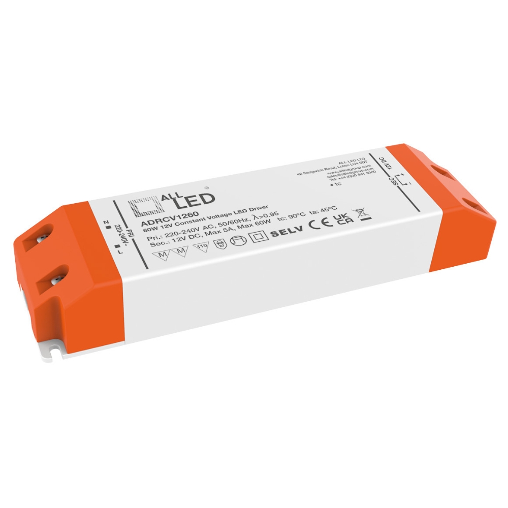 ALL LED | ADRCV1260 | 12V Constant Voltage LED Driver | 60W 1 ALL LED ADRCV1260 12V 60W LED Driver