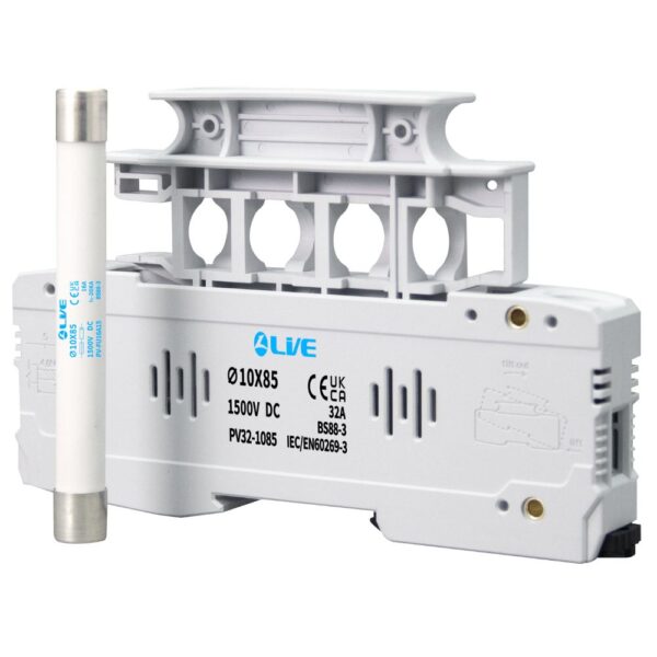 32A 1500VDC Photovoltaic Fuse Holder without Fuse - Live Electrical PV32-1085