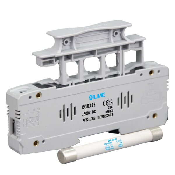 Live Electrical PV32-1085 32A 1500VDC Photovoltaic Fuse Holder without Fuse