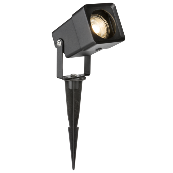 Knightsbridge GUSPIKES 230V IP65 GU10 Square Spike Light - Black