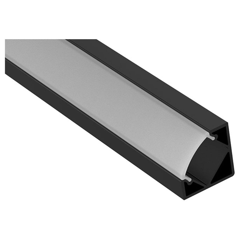 ALL LED | APA002/BK | Profile2 | 45˚ Angled Profile with Opal Diffuser Carbon Black Finish | 2m 1 ALL LED APA002/BK Profile