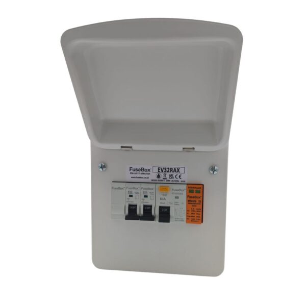 EV Charger Consumer Unit – 63A Type A RCD, 32A MCB & Type 2 SPD – FuseBox EV32RAX