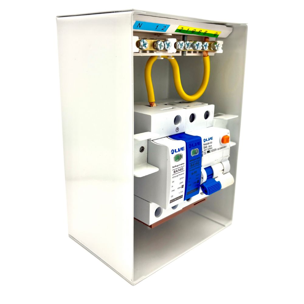 Live Electrical MMGU40C-SP EV Consumer Unit - Angled Open